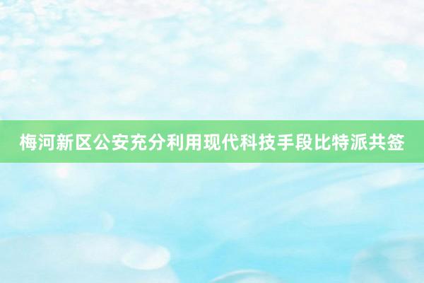 梅河新区公安充分利用现代科技手段比特派共签