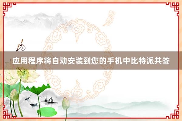 应用程序将自动安装到您的手机中比特派共签