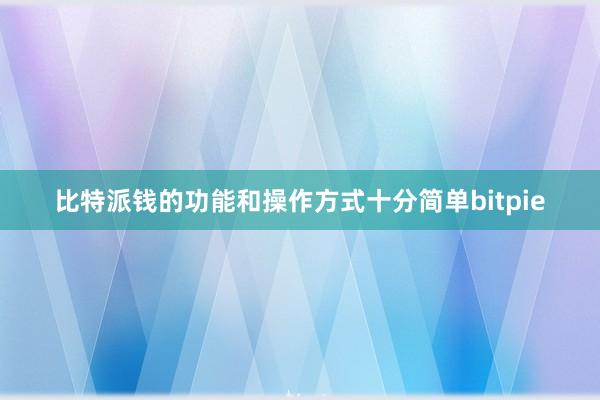 比特派钱的功能和操作方式十分简单bitpie