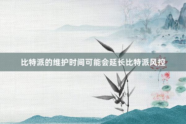 比特派的维护时间可能会延长比特派风控