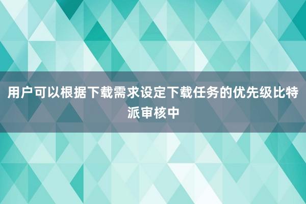 用户可以根据下载需求设定下载任务的优先级比特派审核中