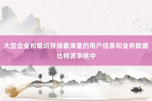 大型企业和组织存储着海量的用户信息和业务数据比特派审核中