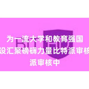 为一流大学和教育强国建设汇聚磅礴力量比特派审核中