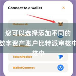 您可以选择添加不同的数字资产账户比特派审核中