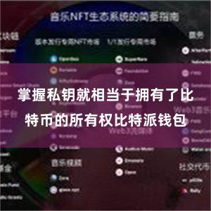 掌握私钥就相当于拥有了比特币的所有权比特派钱包